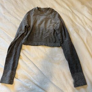 Gymshark Charcoal Long Sleeve Cropped Tee